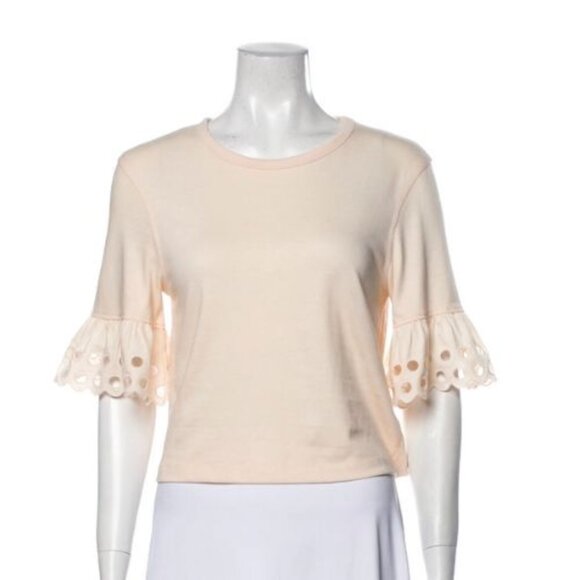 See By Chloe Crop Tee W/ Eyelet Detail - Picture 2 of 4